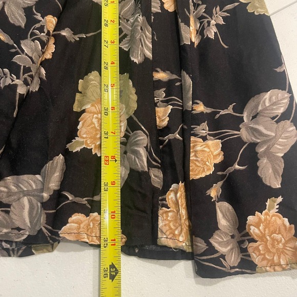 VTG‎ California Influence Black Floral Maxi Skirt 12 Bohemian y2k Chic Feminine - Picture 7 of 8